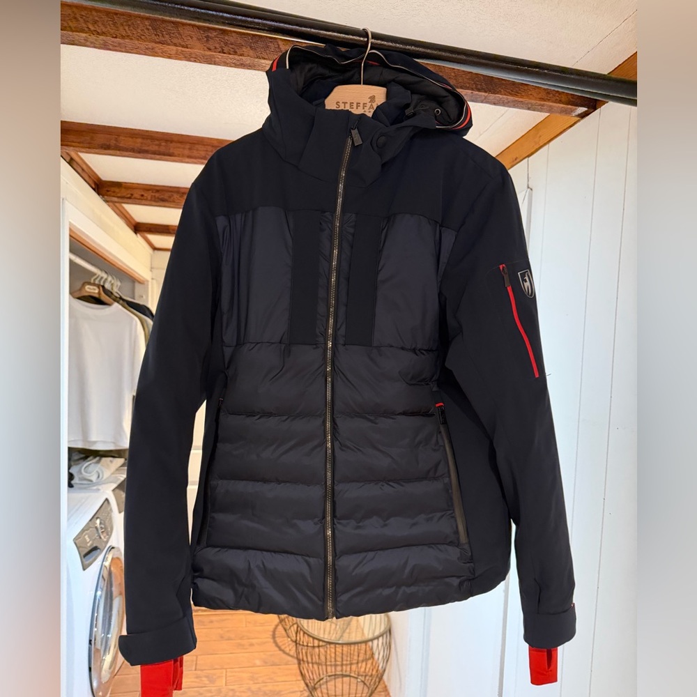 Blue and Red Toni Sailer Men's Ski Jacket